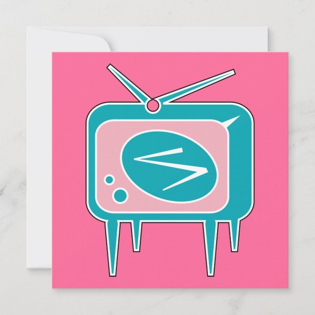 Carte Téléviseur vintage Retro (Devant)