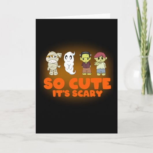 Carte Tellement Mignonne Son Effrayant Enfants D'Hallowe (Devant)