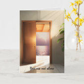 Carte Tempête dans la porte de penser à vous (Fleur jaune)