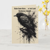 Carte Tempête d'encre Corbeau Silence avant le cri (Fleur jaune)