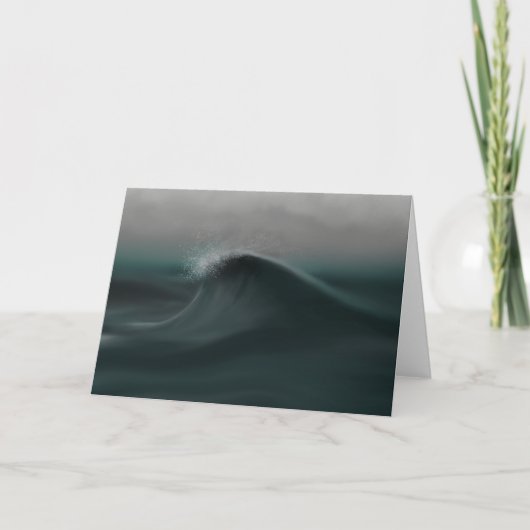 Carte Tempête humide d'une vague verte profonde (Devant)