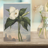 Carte Temple de la Fleur de Trille blanc de style Flora