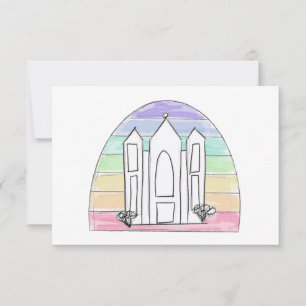 Carte Temple LDS Salt Lake City coucher de soleil arc-en