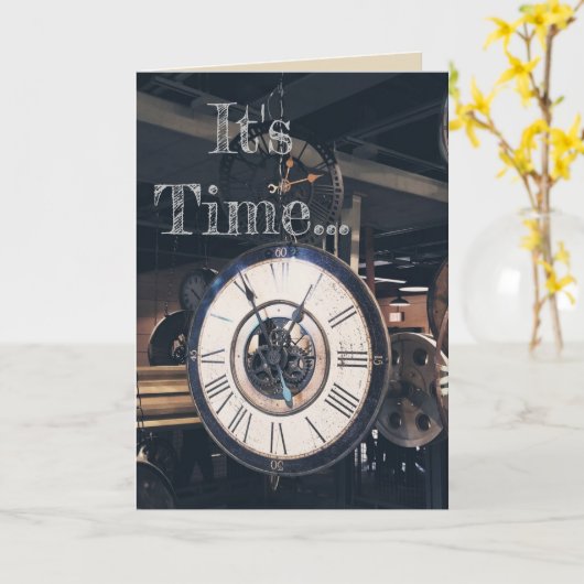 Carte Temps d'anniversaire (Fleur jaune)