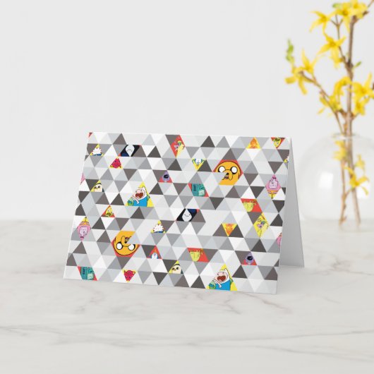 Carte Temps d'aventure | Motif de caractères triangulair (Fleur jaune)