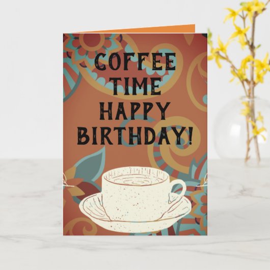 CARTE TEMPS DE CAFÉ (Fleur jaune)