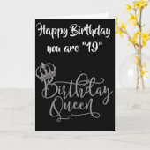 Carte TEMPS DE CÉLÉBRER **19e** REINE D'ANNIVERSAIRE (Fleur jaune)