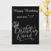 Carte TEMPS DE CÉLÉBRER LA "13e" ADOLESCENTE REINE Card (Fleur jaune)