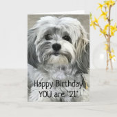 Carte TEMPS DE CÉLÉBRER LE "21ème" ANNIVERSAIRE (Fleur jaune)