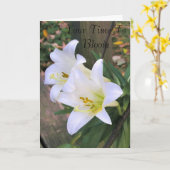 Carte Temps De Fleur - Lillies Blanches (Fleur jaune)