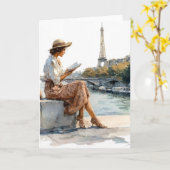 Carte Temps De Lecture À Paris En Aquarelles (Fleur jaune)