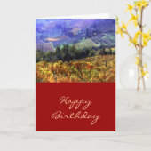 Carte Temps de récolte à l'anniversaire de vignoble (Fleur jaune)