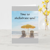 CARTE TEMPS DE **SHELLABRATE** VOUS-PLAGE ANNIVERSAIRE~~ (Fleur jaune)