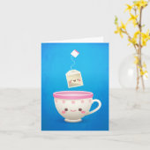 Carte Temps de thé de Kawaii (Fleur jaune)