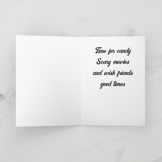 CARTE TEMPS POUR HALLOWEEN ET AVOIR UN BON TEMPS (Intérieur)