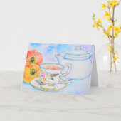 Carte Temps pour la peinture à l'aquarelle de thé (Fleur jaune)