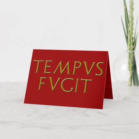 Carte Tempus Fugit Birthday Card Template (Devant)