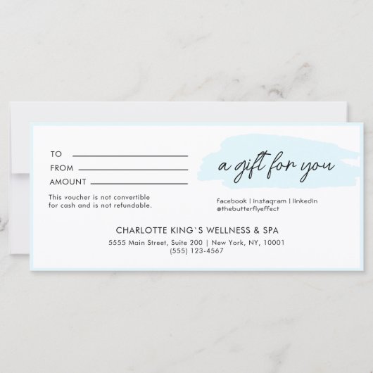 Carte tendance, moderne, écriture manuscrite, bleu clair (Devant)