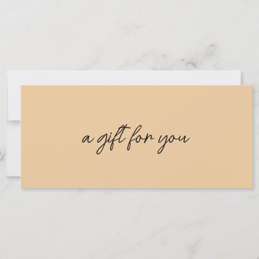 Carte tendance, moderne, écriture manuscrite, logo, beig (Dos)