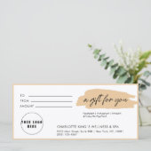 Carte tendance, moderne, écriture manuscrite, logo, beig (Debout devant)