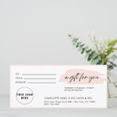 Carte tendance, moderne, écriture manuscrite, logo, rose (Debout devant)