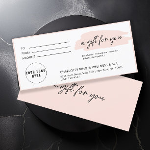 Carte tendance, moderne, écriture manuscrite, logo, rose