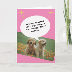 Carte Tendance rose Happy Hour Obtenir Vieux Amusant Ann