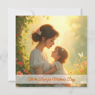 Carte Tendre Amour Maternel dans une Lumière Fleurie