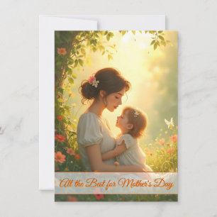 Carte Tendre Amour Maternel dans une Lumière Fleurie