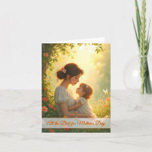 Carte Tendre Amour Maternel dans une Lumière Fleurissant