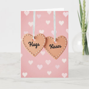 Carte tendre avec câlins et baisers