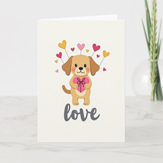 Carte tendre d'amour de chiot (Devant)