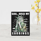 Carte Tenez Mes Boucles D'Oreilles Statue Résiste Subtil (Fleur jaune)