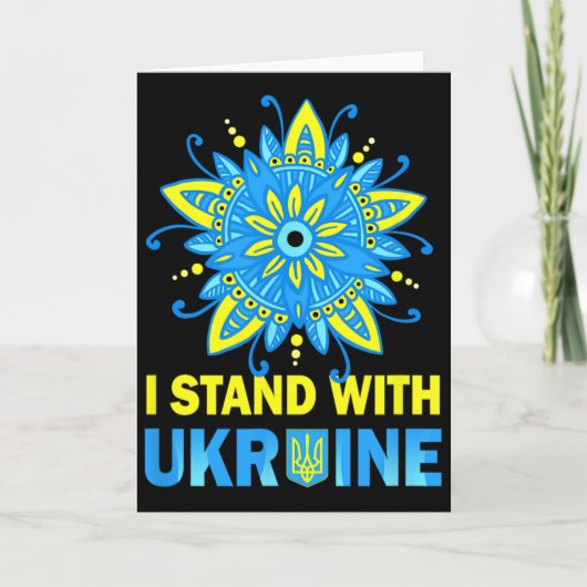 Carte Tenez-vous avec le drapeau ukrainien anti-Poutine (Devant)