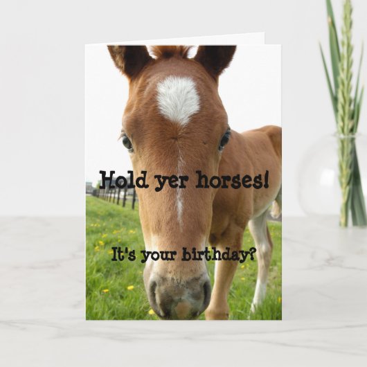 Carte Tenez Yer Horses Anniversaire cheval visage (Devant)