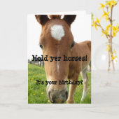 Carte Tenez Yer Horses Anniversaire cheval visage (Fleur jaune)