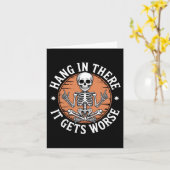 Carte Tenir Bon Ça Empire Humour de squelette  (Fleur jaune)