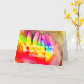 Carte Tenir un arc en ciel (Fleur jaune)