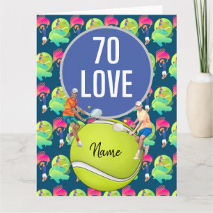 Carte Tennis 70e anniversaire soixante-dix AMOUR