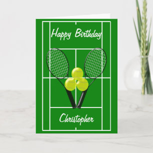 Carte Tennis Ajouter un nom Anniversaire