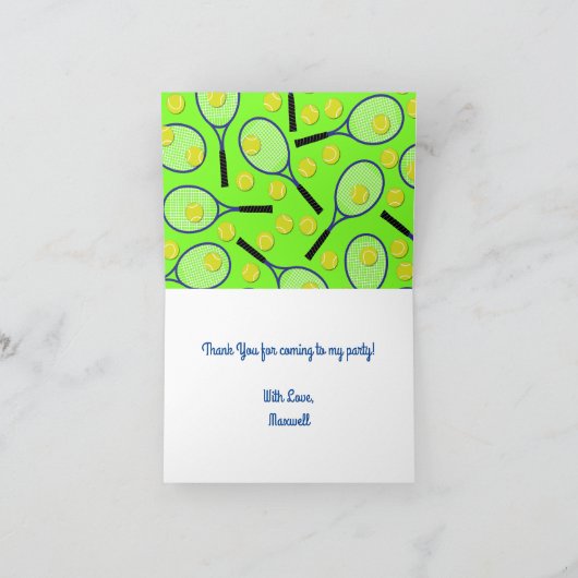 Carte Tennis Anniversaire (Intérieur)