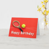 Carte Tennis Anniversaire Amour en rouge (Fleur jaune)