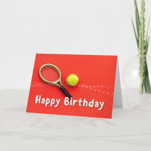 Carte Tennis Anniversaire Amour en rouge (Devant)