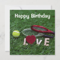 Tennis Anniversaire avec balle et raquette sur ver