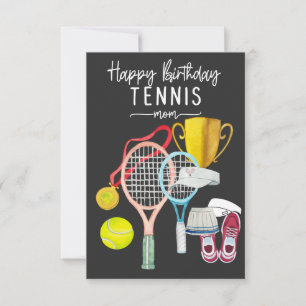 Carte Tennis Anniversaire avec raquette et balle pour ma
