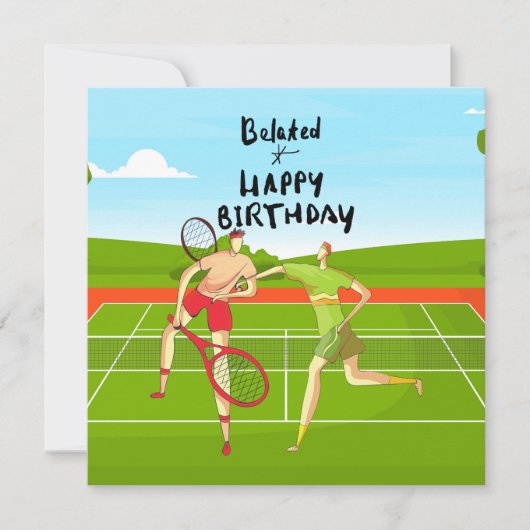 Carte Tennis : Anniversaire des joueurs de tennis (Devant)
