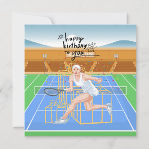 Carte Tennis Anniversaire Special Wings pour le joueur d