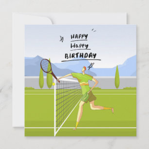 Carte Tennis Anniversaire Special Wings pour le joueur d