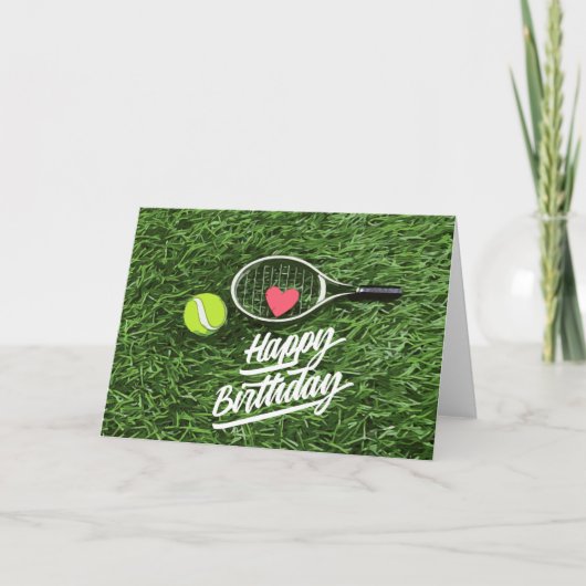 Carte Tennis avec raquette pour les souhaits d'anniversa (Devant)