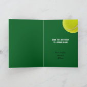 Carte Tennis Ball Ajouter votre nom et année Anniversair (Intérieur)